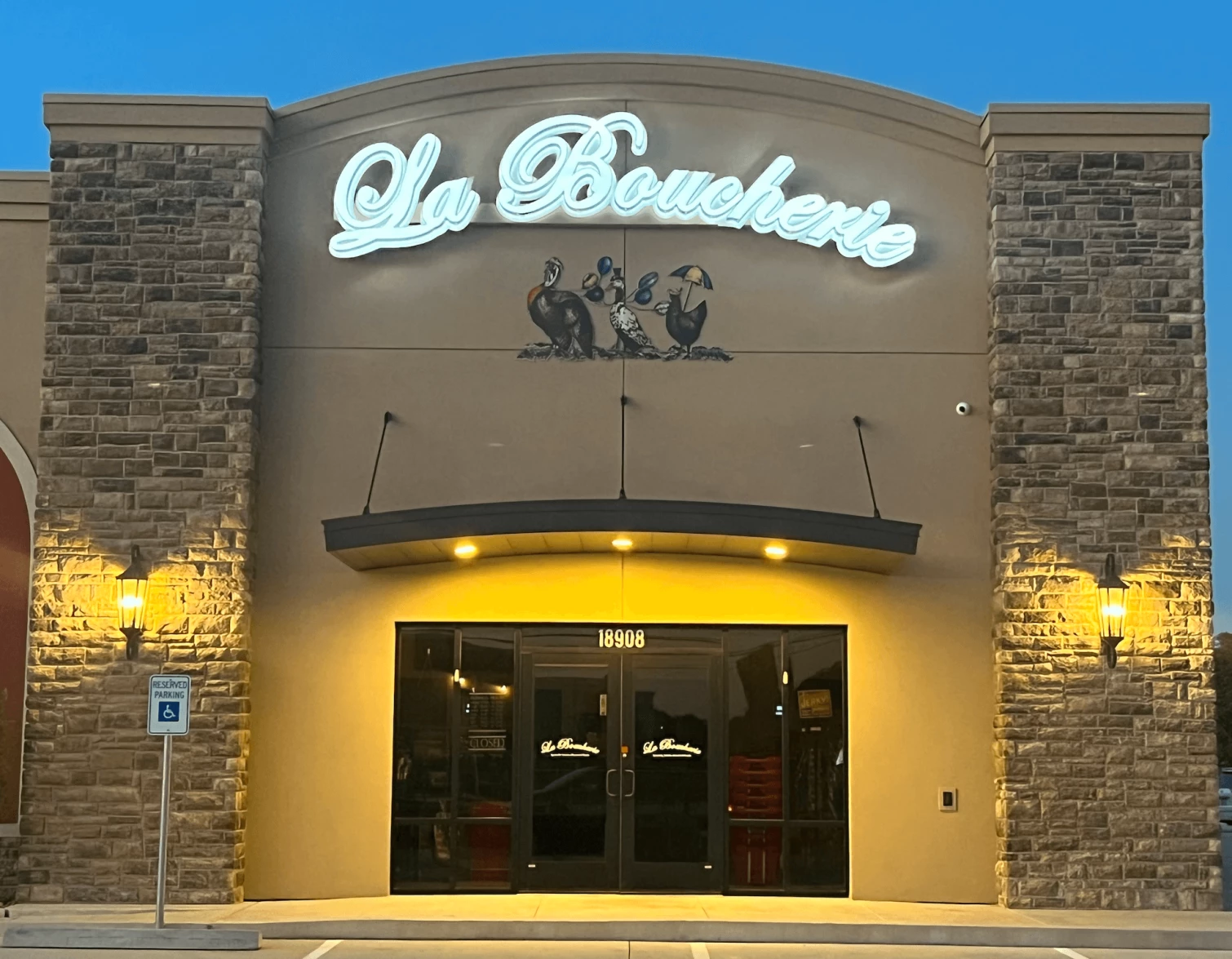 Butcher Shop Exterior Night