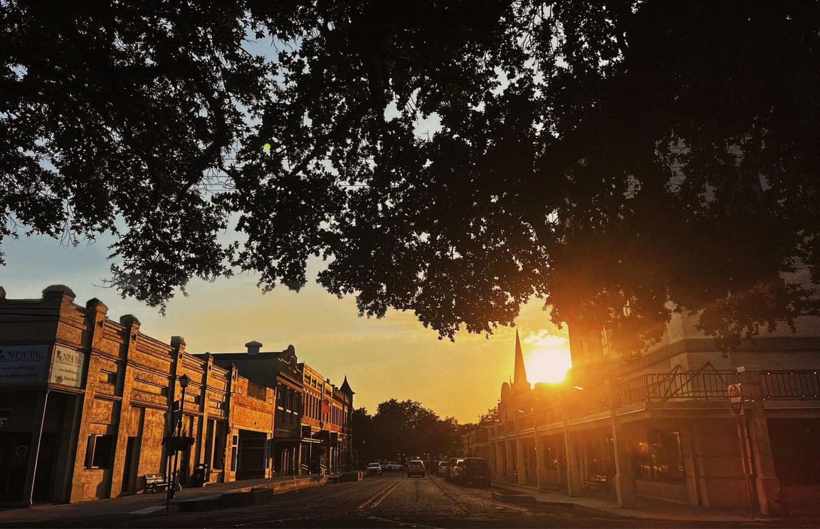 Abbeville at sunset