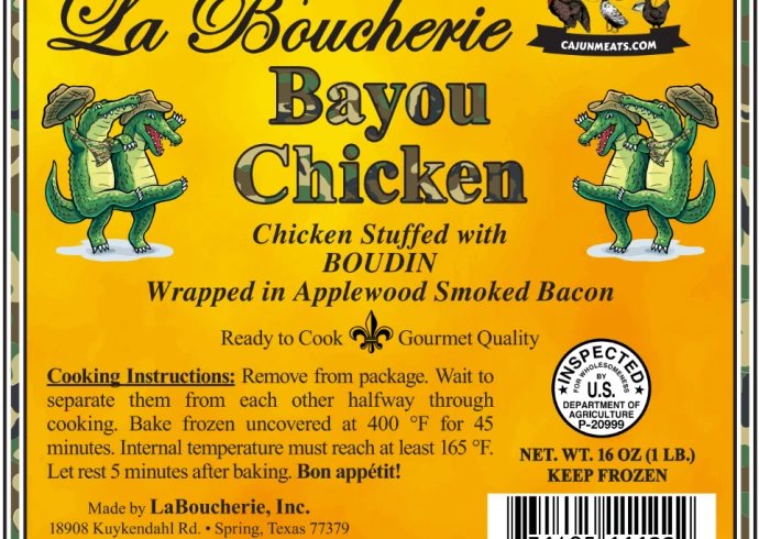 Bayou Chicken Label