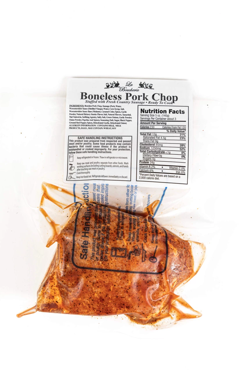LaBoucherie Boneless Pork Chop - Fresh Country Sausage BACK.JPG